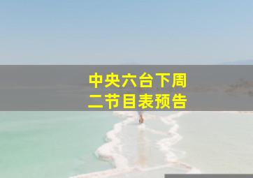 中央六台下周二节目表预告