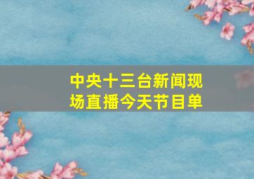 中央十三台新闻现场直播今天节目单