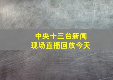 中央十三台新闻现场直播回放今天