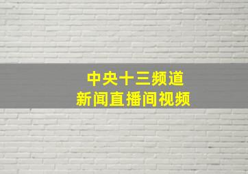 中央十三频道新闻直播间视频