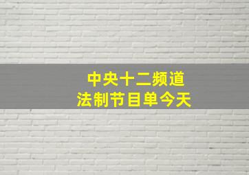 中央十二频道法制节目单今天