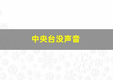 中央台没声音