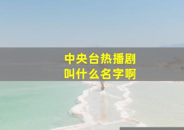 中央台热播剧叫什么名字啊