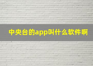 中央台的app叫什么软件啊