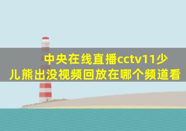 中央在线直播cctv11少儿熊出没视频回放在哪个频道看