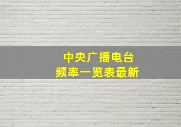 中央广播电台频率一览表最新