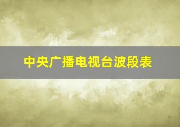 中央广播电视台波段表