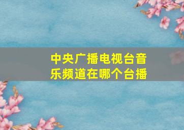 中央广播电视台音乐频道在哪个台播