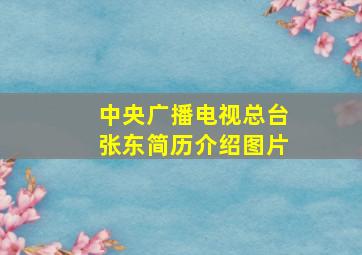 中央广播电视总台张东简历介绍图片