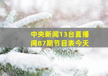 中央新闻13台直播间87期节目表今天