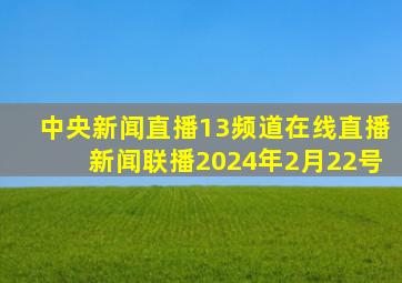 中央新闻直播13频道在线直播新闻联播2024年2月22号