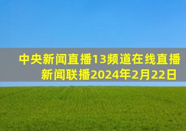 中央新闻直播13频道在线直播新闻联播2024年2月22日