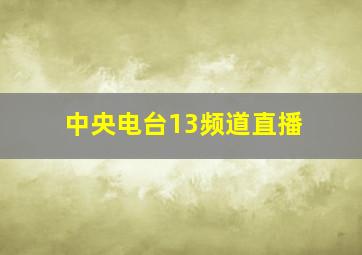 中央电台13频道直播