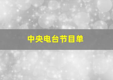 中央电台节目单