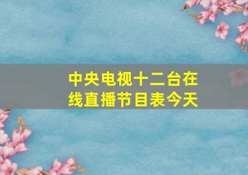 中央电视十二台在线直播节目表今天