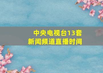 中央电视台13套新闻频道直播时间