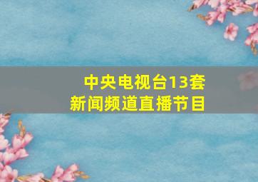 中央电视台13套新闻频道直播节目