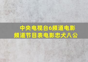 中央电视台6频道电影频道节目表电影忠犬八公