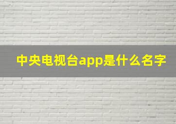 中央电视台app是什么名字