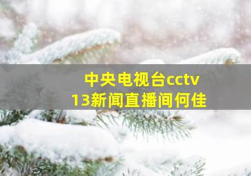 中央电视台cctv13新闻直播间何佳