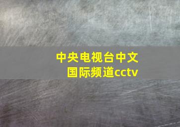 中央电视台中文国际频道cctv