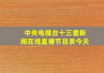 中央电视台十三套新闻在线直播节目表今天