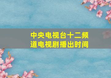 中央电视台十二频道电视剧播出时间