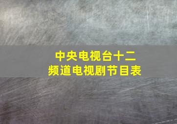 中央电视台十二频道电视剧节目表