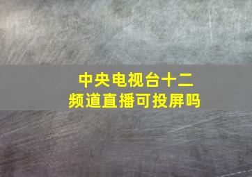 中央电视台十二频道直播可投屏吗