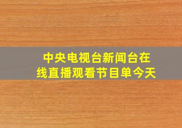 中央电视台新闻台在线直播观看节目单今天