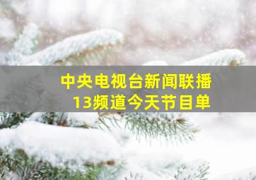 中央电视台新闻联播13频道今天节目单