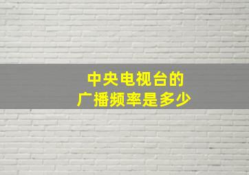 中央电视台的广播频率是多少