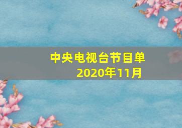 中央电视台节目单2020年11月