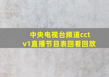 中央电视台频道cctv1直播节目表回看回放