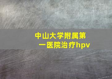 中山大学附属第一医院治疗hpv