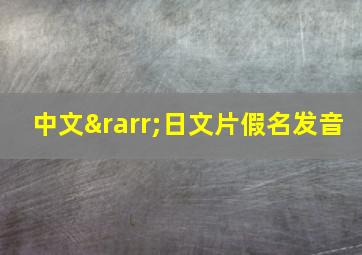 中文→日文片假名发音