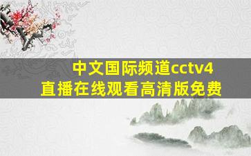 中文国际频道cctv4直播在线观看高清版免费