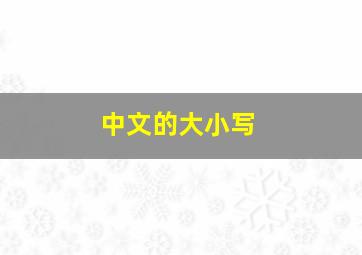 中文的大小写