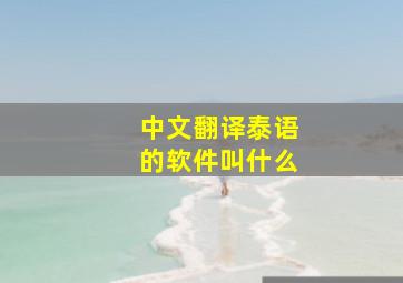 中文翻译泰语的软件叫什么