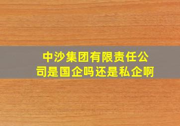 中沙集团有限责任公司是国企吗还是私企啊