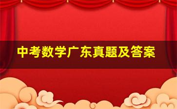 中考数学广东真题及答案