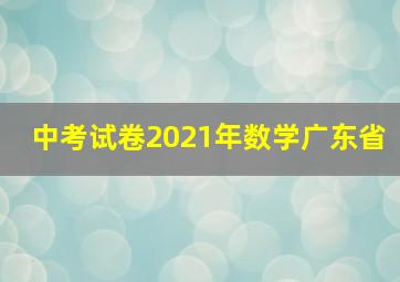 中考试卷2021年数学广东省