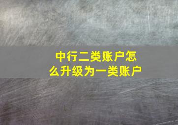 中行二类账户怎么升级为一类账户