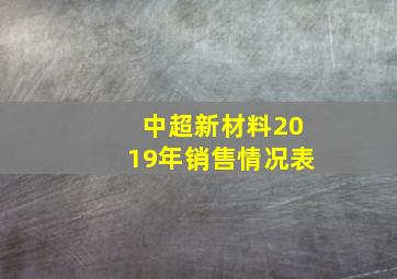 中超新材料2019年销售情况表