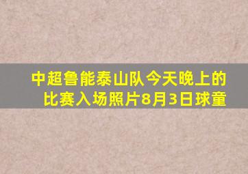 中超鲁能泰山队今天晚上的比赛入场照片8月3日球童