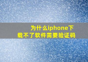 为什么iphone下载不了软件需要验证码