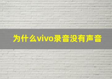 为什么vivo录音没有声音