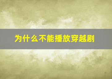 为什么不能播放穿越剧