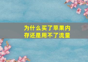 为什么买了苹果内存还是用不了流量