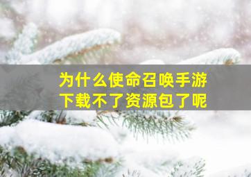 为什么使命召唤手游下载不了资源包了呢